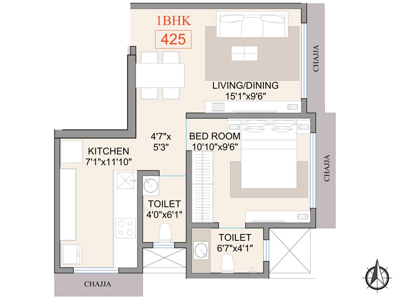 ViraOne_1BHK_425