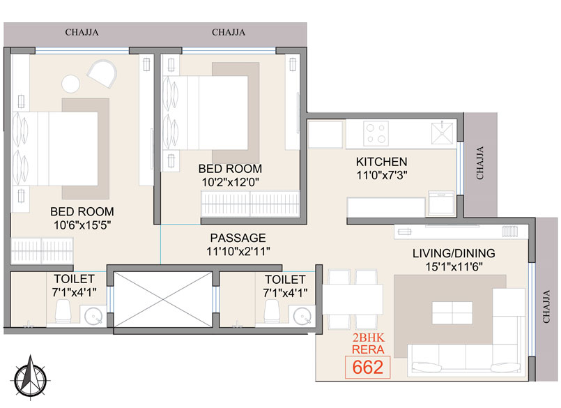 ViraOne_2BHK_662