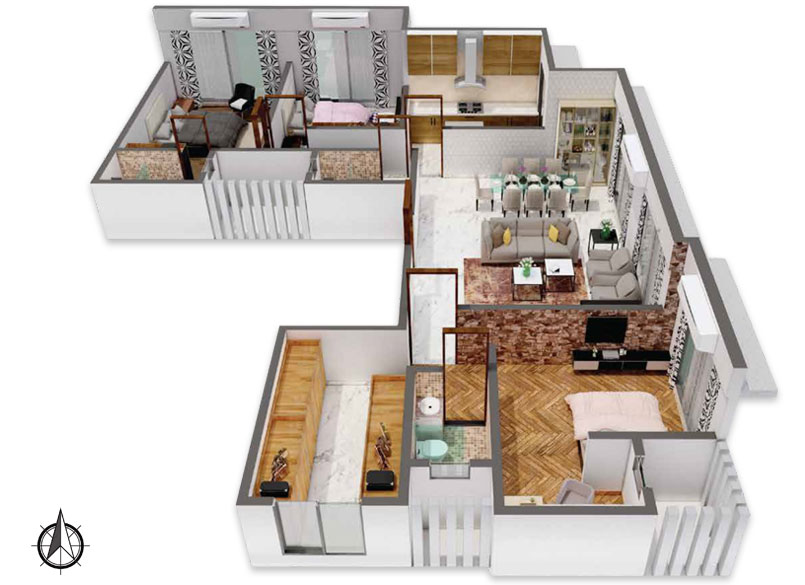 ViraOne_3BHK_3D